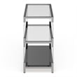 Furniture of America Jask Contemporary Glass 2-Shelf Sofa Table in Chrome