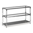 Furniture of America Jask Contemporary Glass 2-Shelf Sofa Table in Chrome