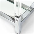 Furniture of America Jask Contemporary Glass 2-Shelf Sofa Table in Chrome
