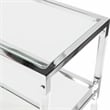 Furniture of America Jask Contemporary Glass 2-Shelf Sofa Table in Chrome