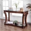 Furniture of America Gabriel Traditional Wood Open Shelf Sofa Table in Dark Oak