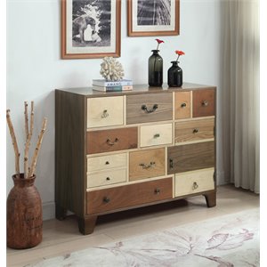 furniture of america hanna solid wood multi-storage hallway cabinet in brown