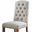 Furniture of America Liston Fabric Tufted Dining Chair in Ivory (Set of 2)