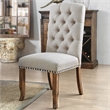 Furniture of America Liston Fabric Tufted Dining Chair in Ivory (Set of 2)