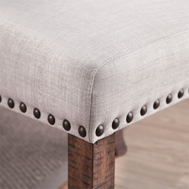 Furniture of America Liston Fabric Tufted Dining Chair in Ivory (Set of 2)