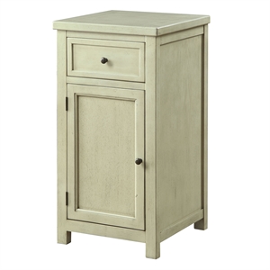 Furniture of America Jennifer Wood 1-Drawer Side Table in Antique White