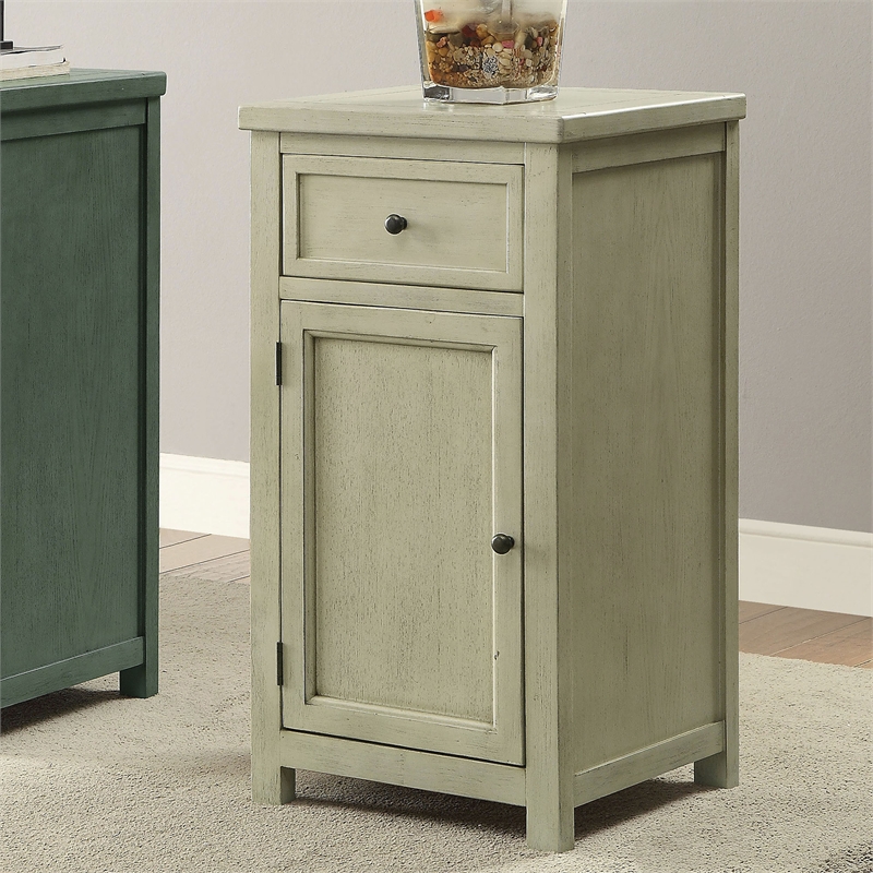 Furniture of America Jennifer Wood 1-Drawer Side Table in Antique White