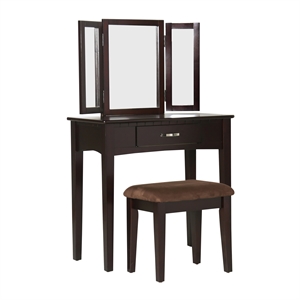 furniture of america isabellina 2 piece transitional solid wood bedroom vanity set