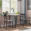 Furniture of America Kelle Transitional Metal 3-Piece Dining Set in Natural Tone