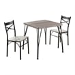 Furniture of America Kelle Transitional Metal 3-Piece Dining Set in Natural Tone