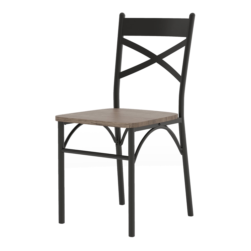 Furniture of America Kelle Transitional Metal 3-Piece Dining Set in Natural Tone