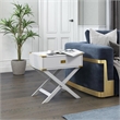 Furniture of America Nenol Contemporary Wood X-Shape Legs End Table in White