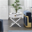 Furniture of America Nenol Contemporary Wood X-Shape Legs End Table in White