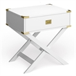 Furniture of America Nenol Contemporary Wood X-Shape Legs End Table in White