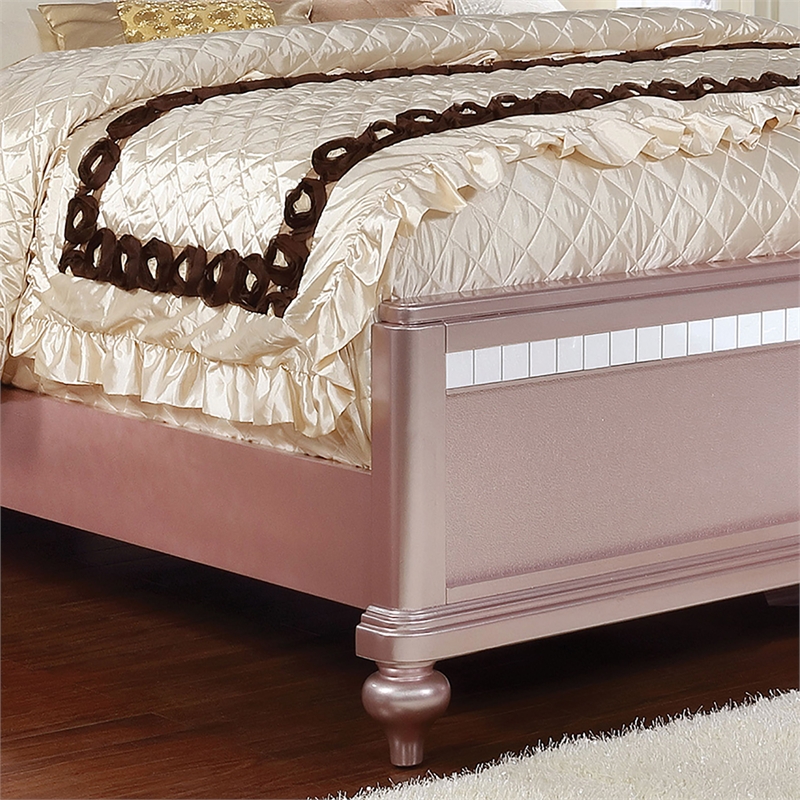 Furniture of America Ariston Rose Pink Tufted Twin Bed