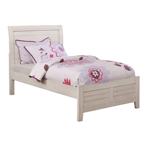 furniture of america covington transitional solid wood youth panel bed in antique white