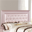 Furniture of America Appell Solid Wood Tufted Queen Panel Bed in Rose Gold