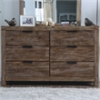 Furniture of America Russ Rustic Wood 6-Drawer Dresser in Weathered Light Oak