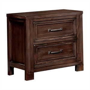furniture of america jexter 2 drawer transitional solid wood nightstand