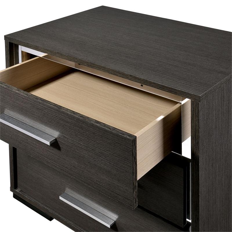 Furniture of America Henly Contemporary Wood 3-Drawer Nightstand in Warm Gray