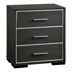 Furniture of America Henly Contemporary Wood 3-Drawer Nightstand in Warm Gray