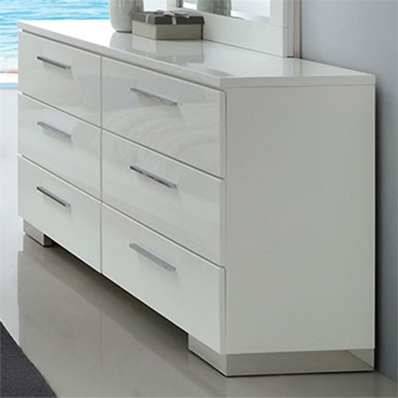 Furniture of America Krister Contemporary Wood 6-Drawer Dresser in White