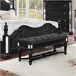 Furniture of America Viktoria Traditional Wood Tufted Bedroom Bench in Black