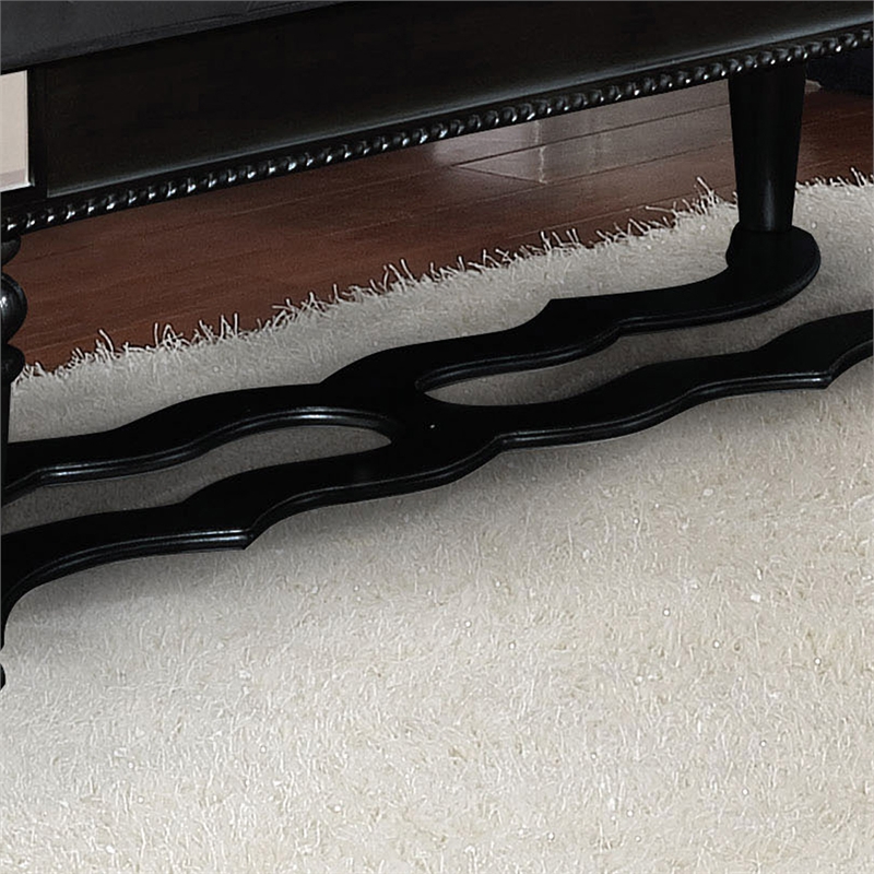 Furniture of America Viktoria Traditional Wood Tufted Bedroom Bench in Black