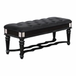 Furniture of America Viktoria Traditional Wood Tufted Bedroom Bench in Black