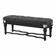 Furniture of America Viktoria Traditional Wood Tufted Bedroom Bench in Black