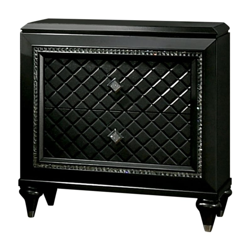 Furniture of America Braylene Contemporary Wood Nightstand in Metallic Gray