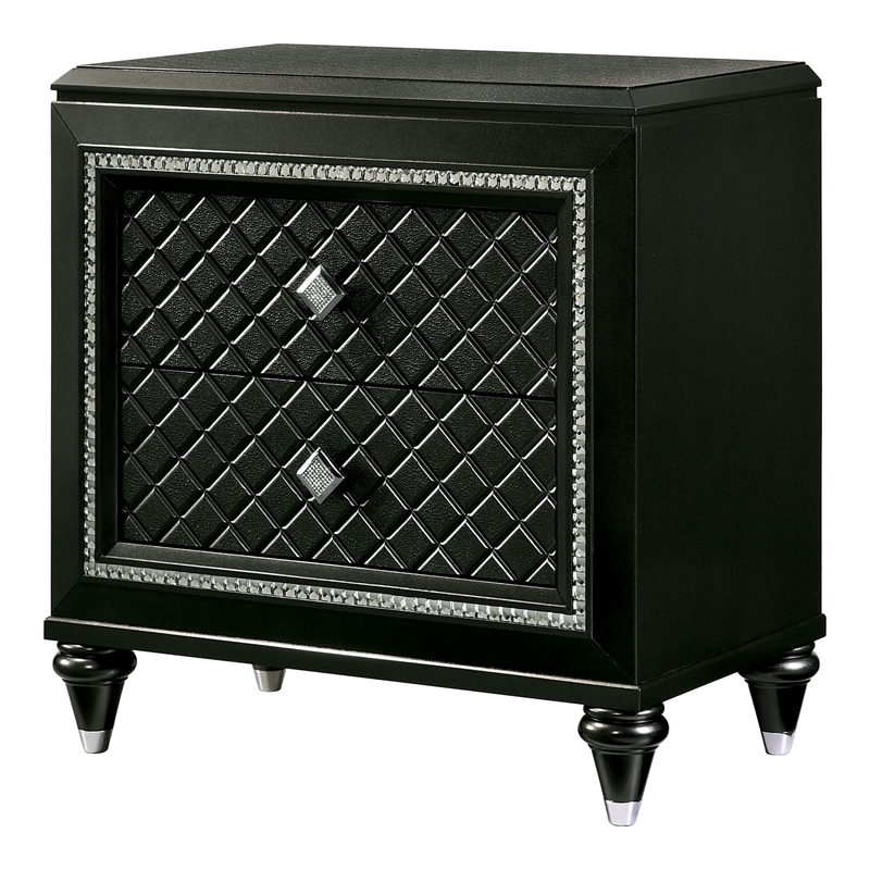Furniture of America Braylene Contemporary Wood Nightstand in Metallic Gray