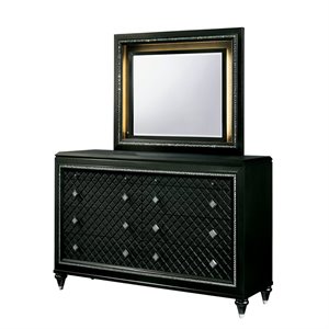 furniture of america braylene 2-piece wood dresser and mirror