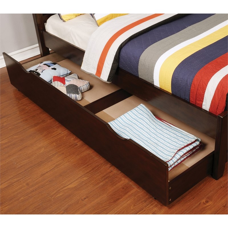 Furniture of America Gamora Solid Wood Trundle in Brown Cherry