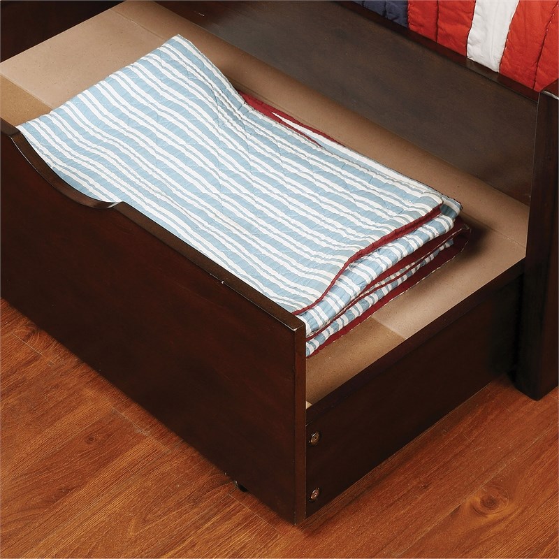 Furniture of America Gamora Solid Wood Trundle in Brown Cherry