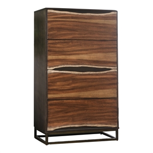 Furniture of America Trippen Rustic Wood 4-Drawer Chest in Dark Oak