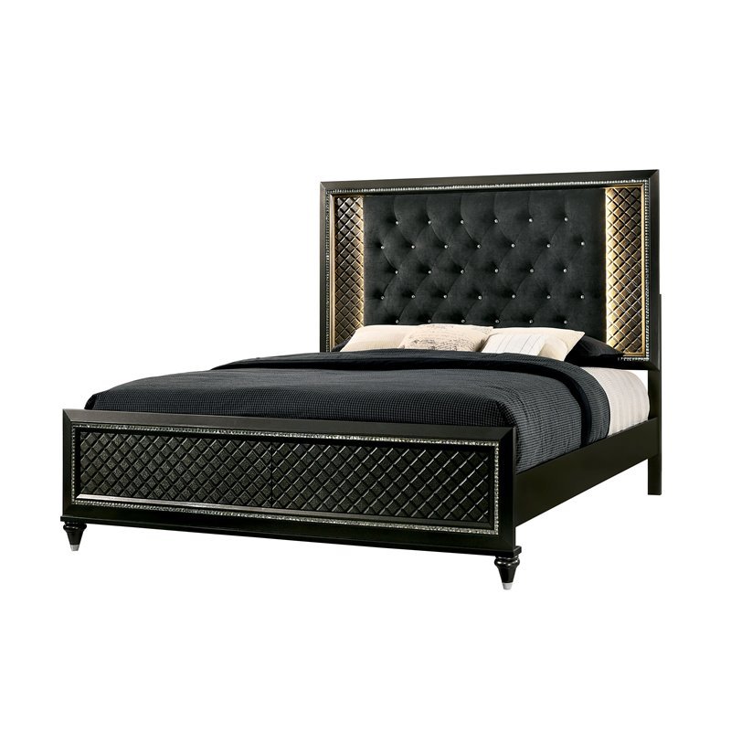 Furniture Of America Braylene Glam Eastern King Bed In Metallic Gray