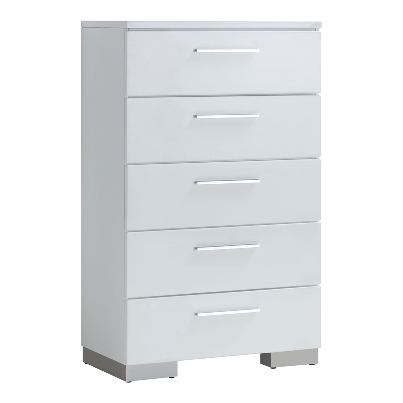 Furniture of America Krister Contemporary Wood 5-Drawer Chest in White