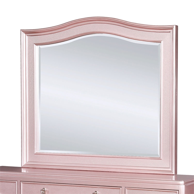 Furniture Of America Appell Solid Wood, Rose Gold Shabby Chic Mirror
