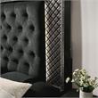 Furniture of America Braylene Wood Tufted Panel Queen Bed in Metallic Gray