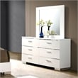 Furniture of America Quaker Contemporary Wood Dresser and Mirror in White