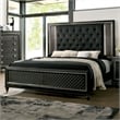 Furniture of America Braylene Wood Tufted Panel Cal King Bed in Metallic Gray