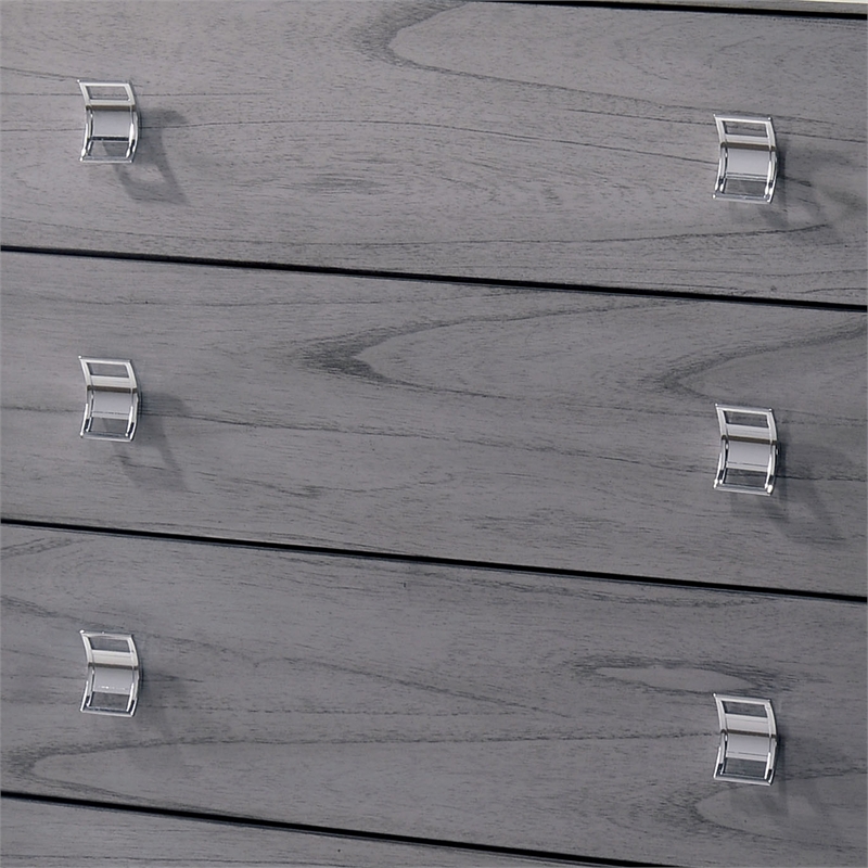 Furniture of America Hariston Contemporary Wood 5-Drawer Chest in Light Gray