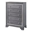 Furniture of America Hariston Contemporary Wood 5-Drawer Chest in Light Gray