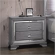 Furniture of America Hariston Solid Wood 2-Drawer Nightstand in Light Gray
