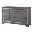 Furniture of America Hariston 2-Piece Wood Dresser and Mirror in Light Gray