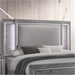 Furniture of America Hariston Wood Cal King Bed with LED Lights in Light Gray