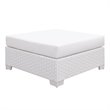 Furniture of America Arthur Contemporary Rattan Large Patio Ottoman in White