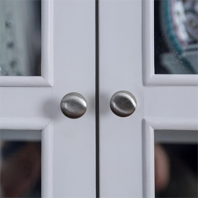 Furniture of America Mendes Transitional Wood 4-Shelf Curio Cabinet in White