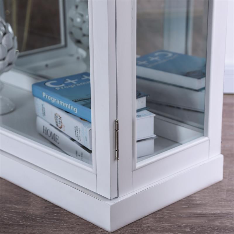 Furniture of America Mendes Transitional Wood 4-Shelf Curio Cabinet in White